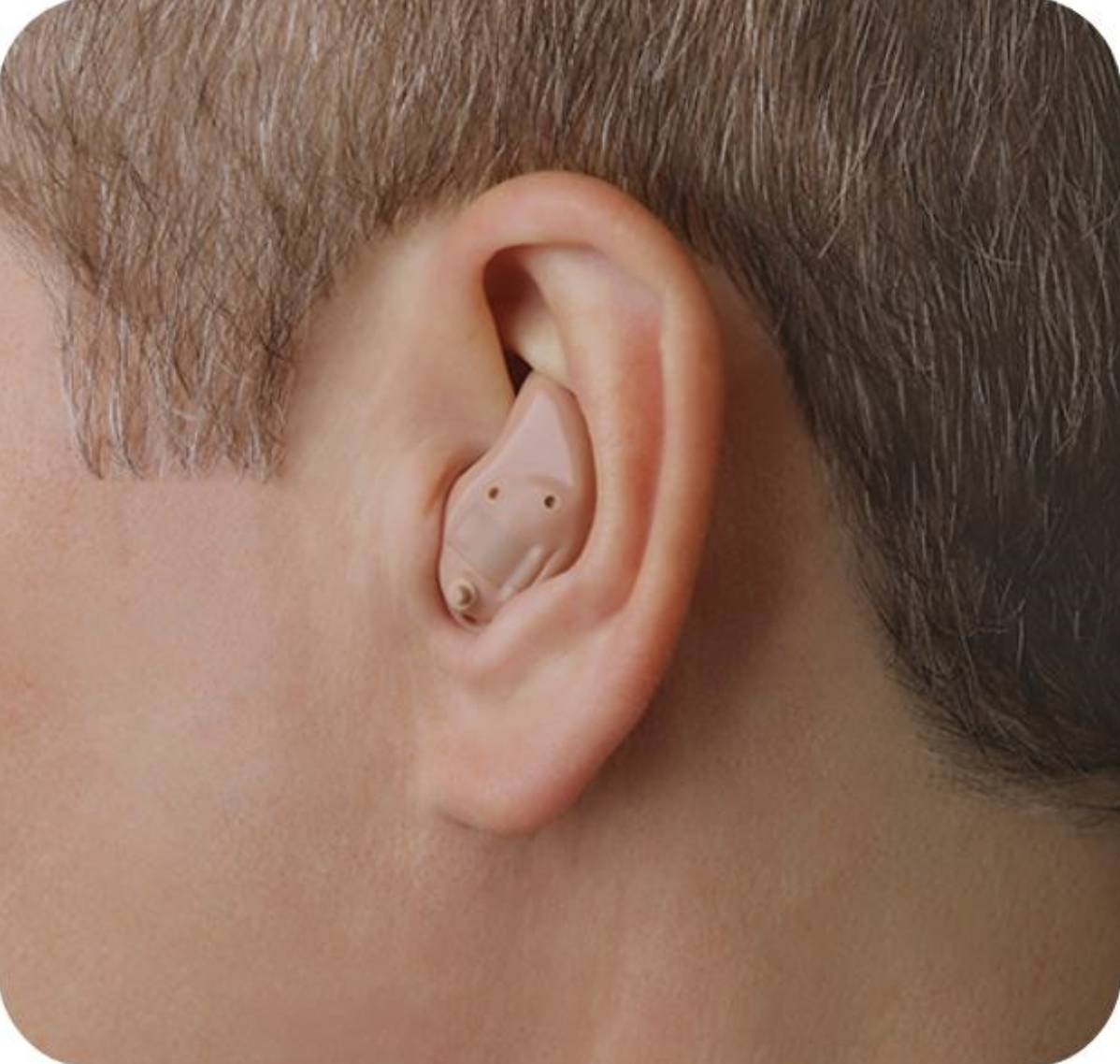 In-the-Ear (ITE) hearing aid worn on an ear